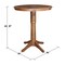 International Concepts Round 36 in Round Top Pedestal Table, 41.9 in Height, Distressed Oak, 30 in W, 36 in L, 41.9 in H K42-36RT-27B-6B-2 - alternate 4